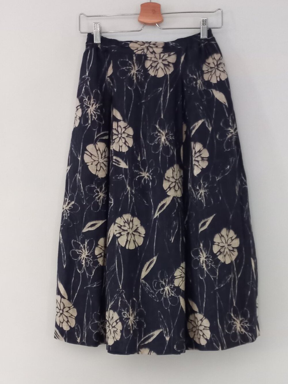ESKANDER 100% linen flower print full skirt
